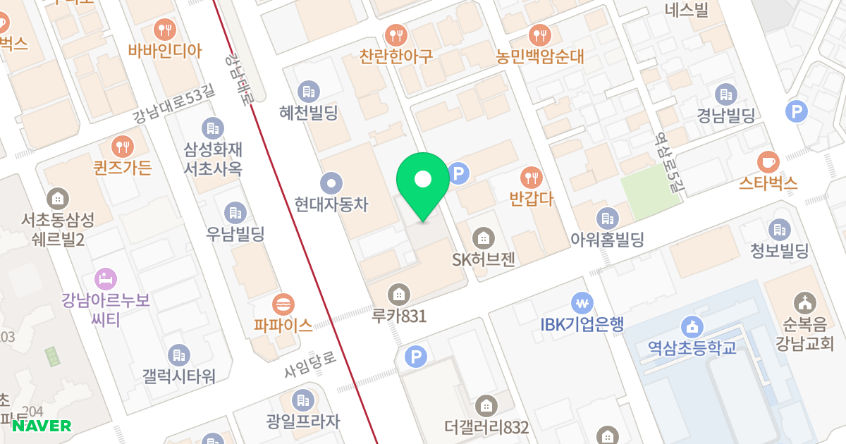 루카831 위치 지도 - 서울특별시 강남구 강남대로 338
