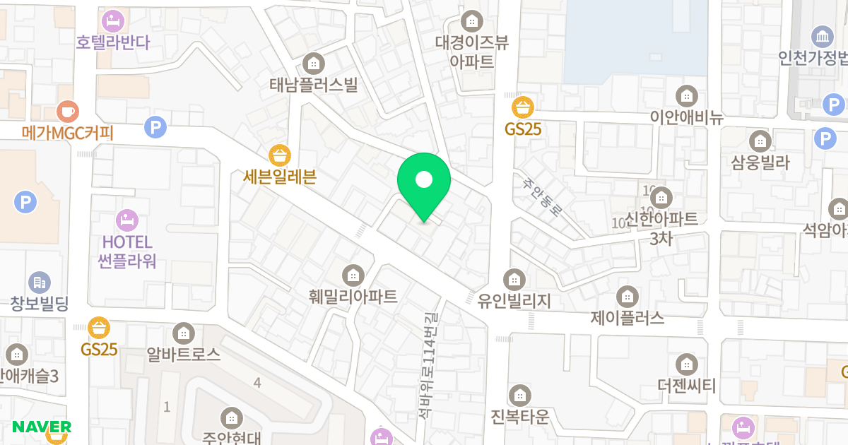 대진맨숀 위치 지도 - 인천광역시 미추홀구  107-24
