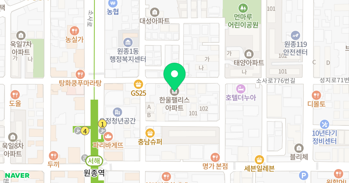 한울팰리스 위치 지도 - 경기도 부천시 오정구  28