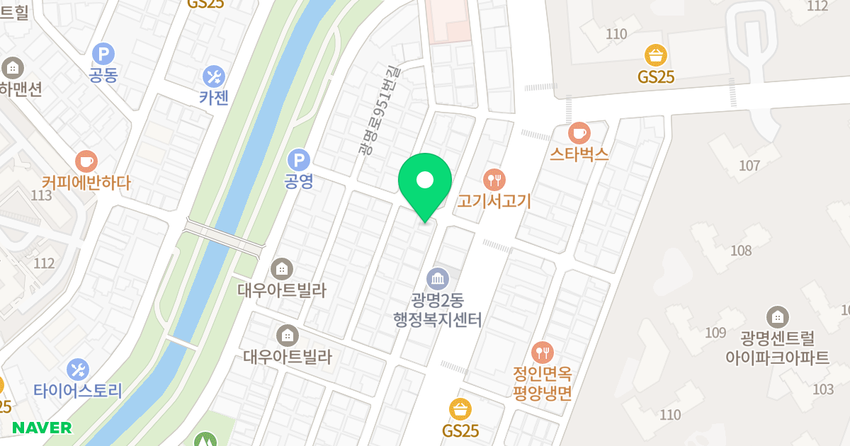 어반하우스 위치 지도 - 경기도 광명시 광명로951번길 3