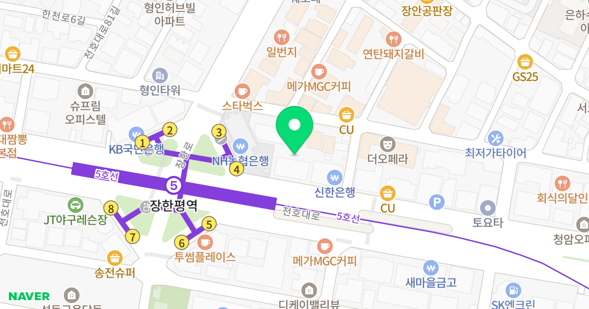 양지빌딩 위치 지도 - 서울특별시 동대문구 장한로2길 14