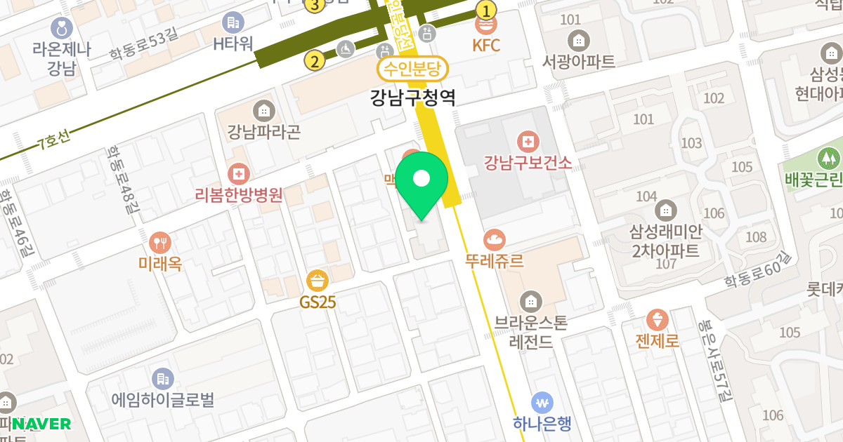 논현동 상지카일룸 M 위치 지도 - 서울특별시 강남구 선릉로 663