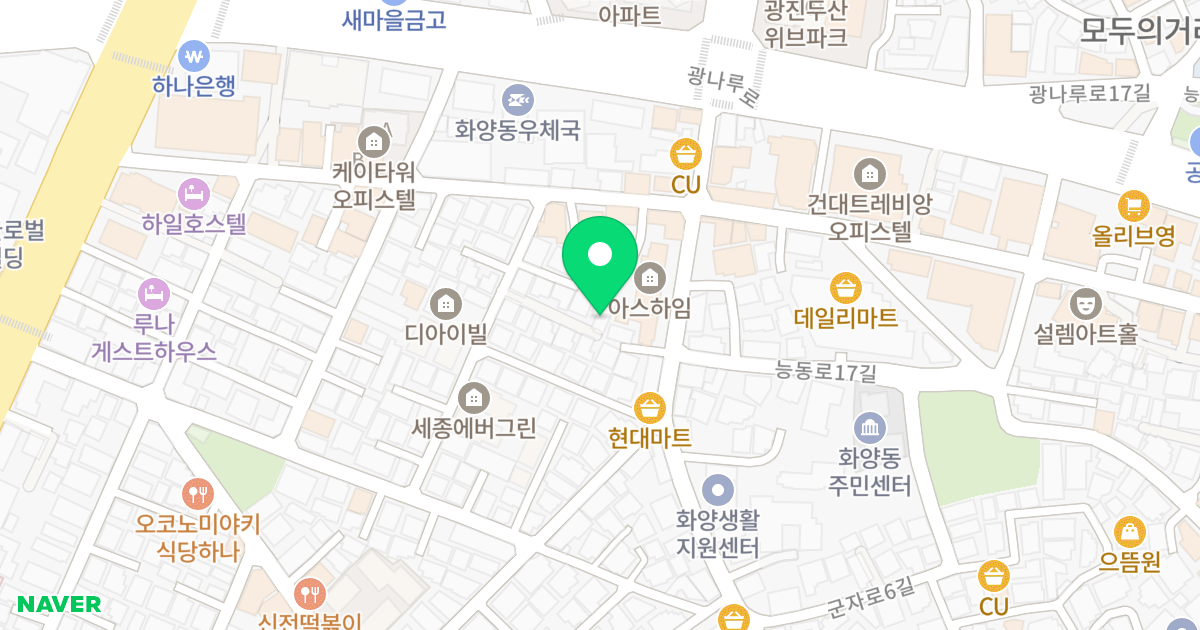 더리브오피스텔 위치 지도 - 서울특별시 광진구 광나루로16길 9-9