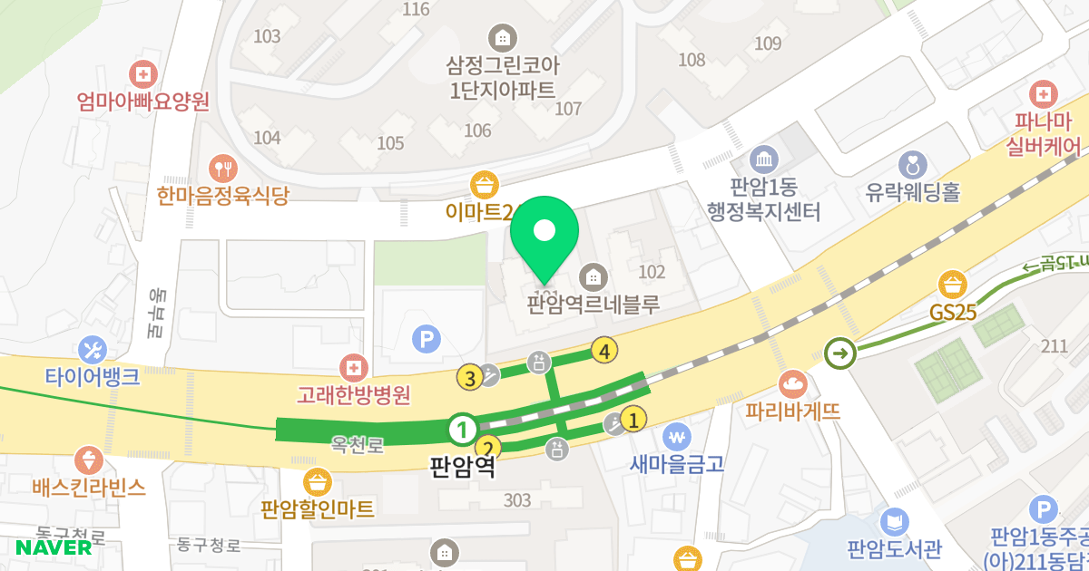 판암역 르네블루 위치 지도 - 대전광역시 동구 옥천로 169