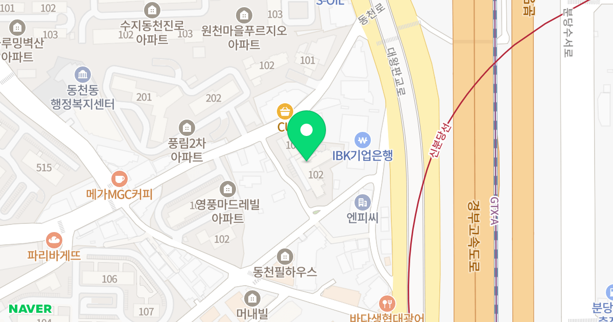동천역자이르네 위치 지도 - 경기도 용인시 수지구 동천로 13