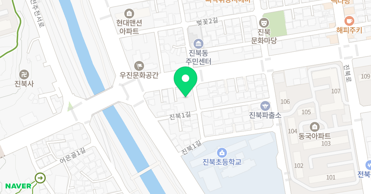 진북리버테라스 위치 지도 - 전북특별자치도 전주시 덕진구 안덕원로 10