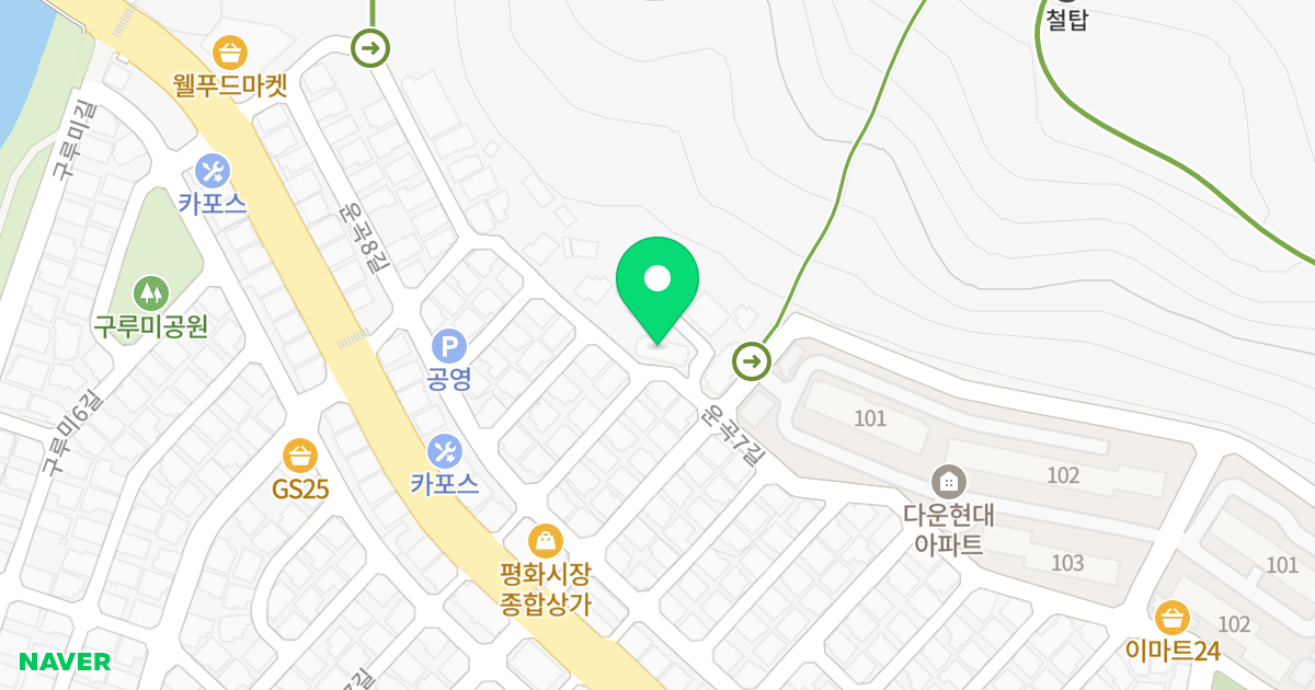태웅위너빌 위치 지도 - 울산광역시 중구 운곡7길 35