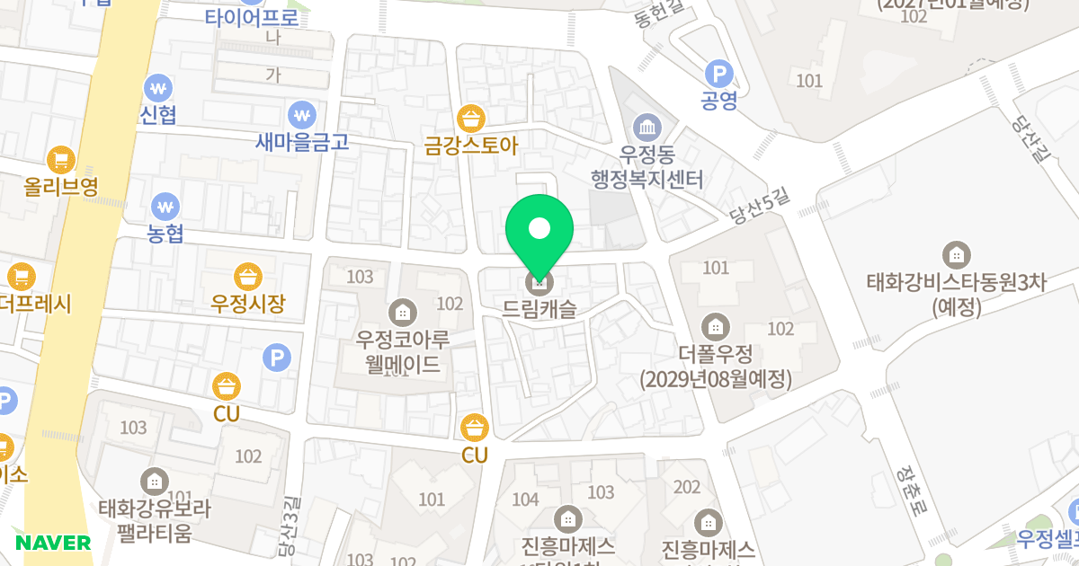 드림캐슬 위치 지도 - 울산광역시 중구 당산5길 36