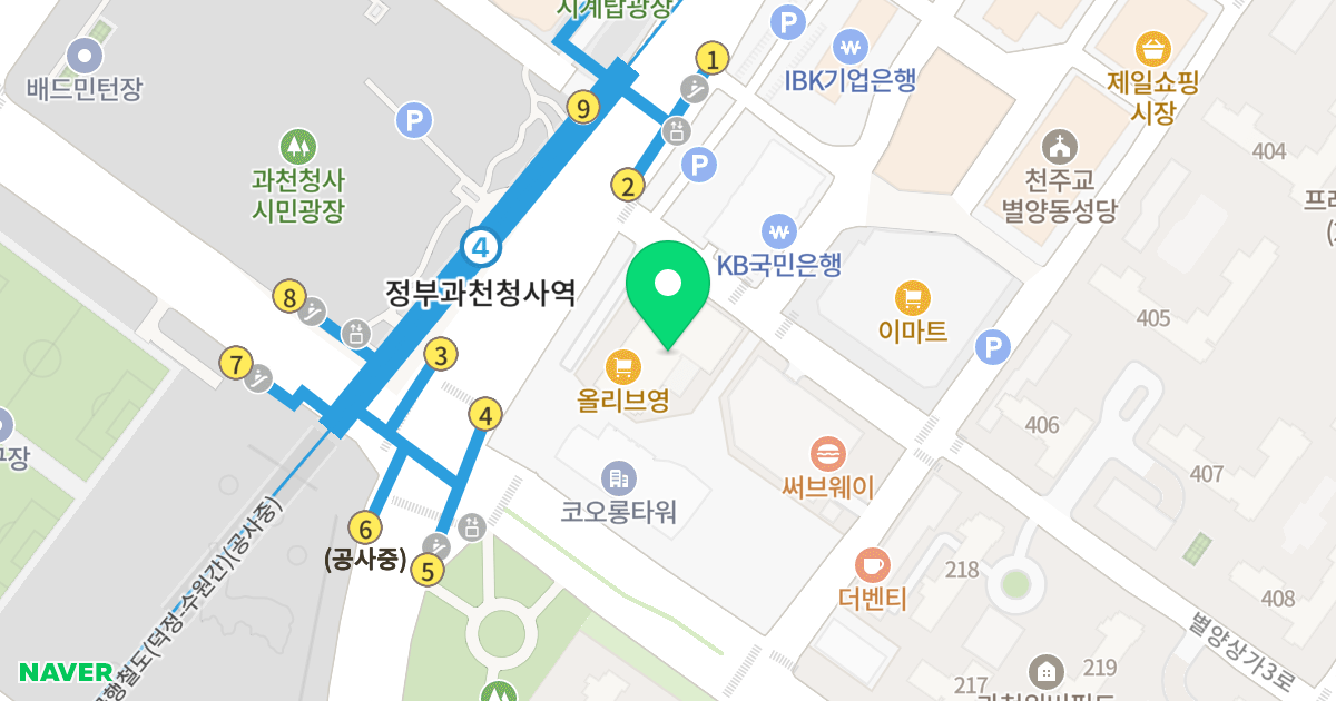 힐스테이트 과천청사역 위치 지도 - 경기도 과천시 별양상가3로 8