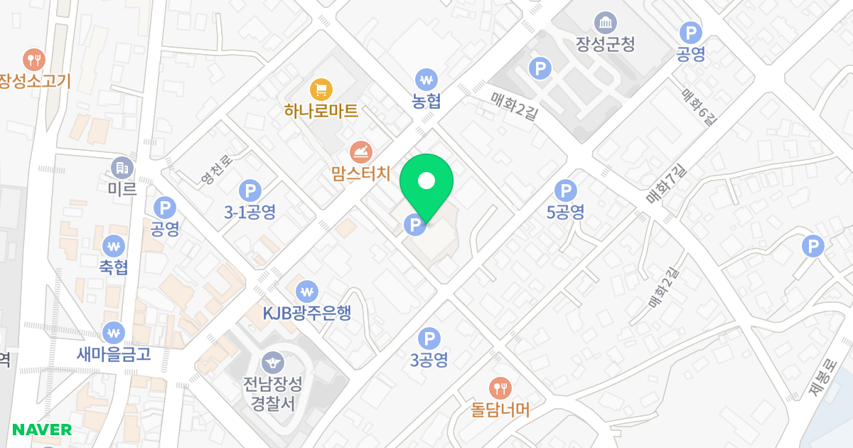 그랜드센트럴장성 위치 지도 - 전라남도 장성군 장성읍 매화1길 7