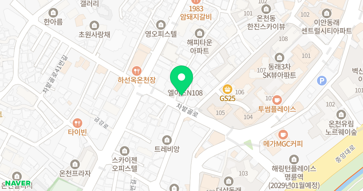 아이너스 위치 지도 - 부산광역시 동래구