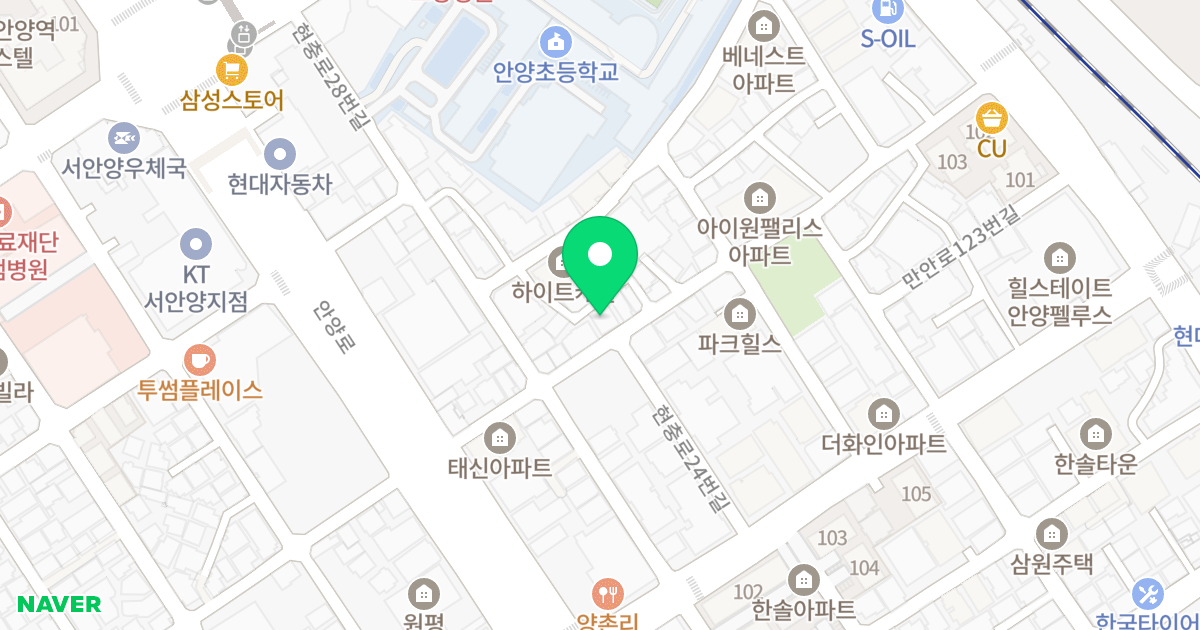 기둥팰리스 위치 지도 - 경기도 안양시 만안구 안양로214번길 17