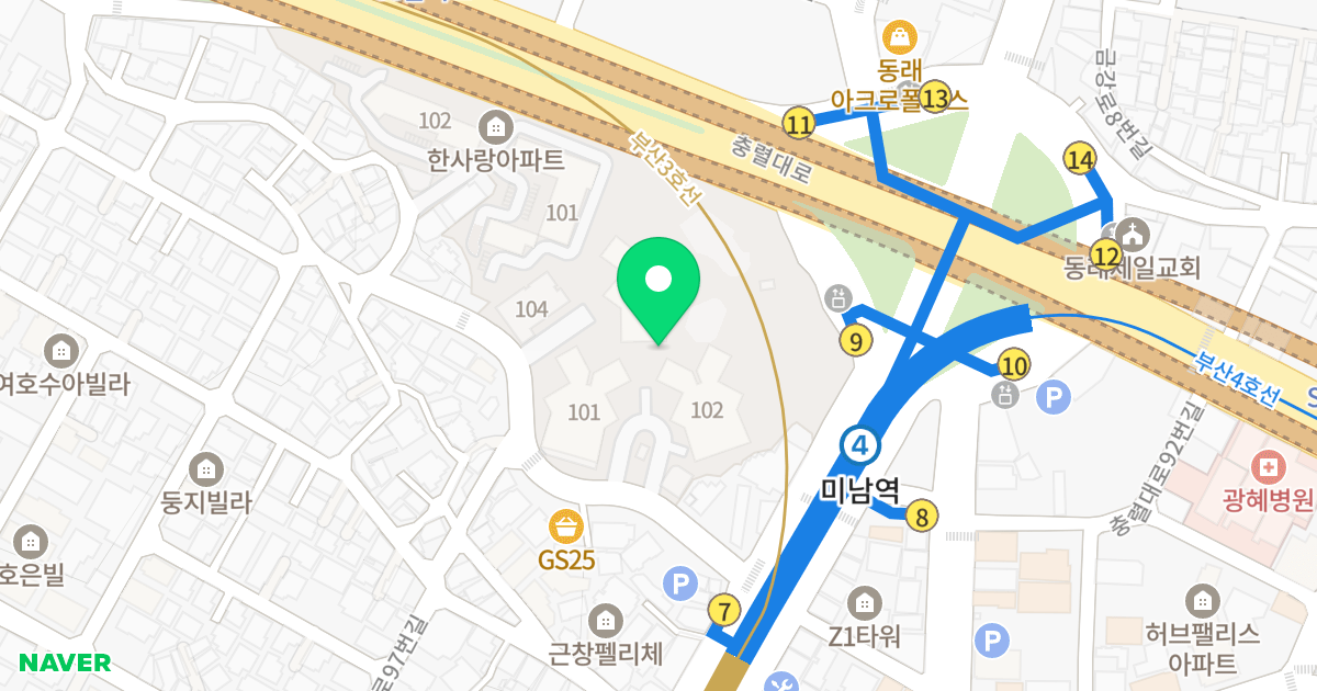 동래효성 해링턴플레이스 위치 지도 - 부산광역시 동래구