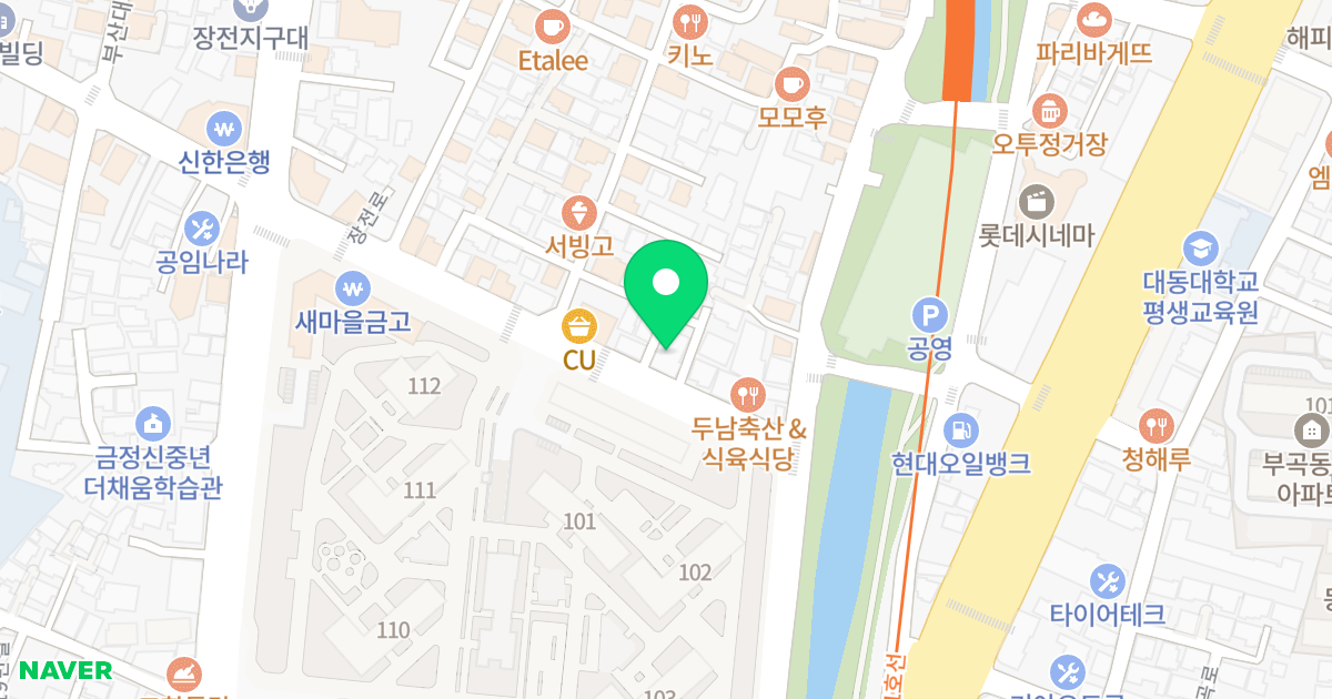 수빈파크빌 위치 지도 - 부산광역시 금정구 장전로 8