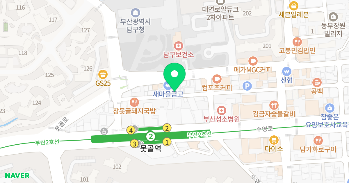 제이엠코델리아 위치 지도 - 부산광역시 남구 못골로12번길 17