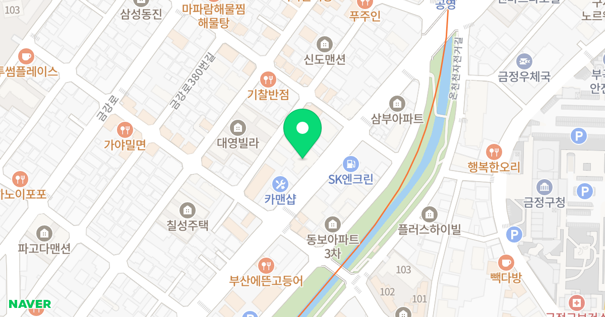 헤리티지 우석 위치 지도 - 부산광역시 금정구 금정로 213