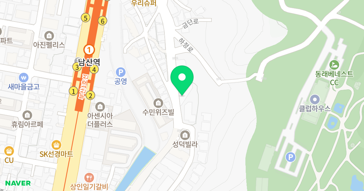 칸트리힐 위치 지도 - 부산광역시 금정구 금단로 176