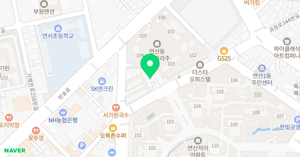 상우다솜 위치 지도 - 부산광역시 연제구 과정로343번길 44