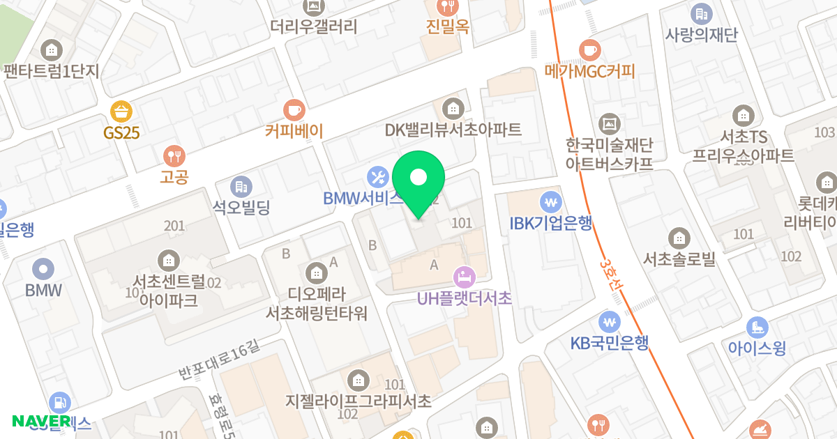 엘루크 서초 위치 지도 - 서울특별시 서초구 반포대로18길 62