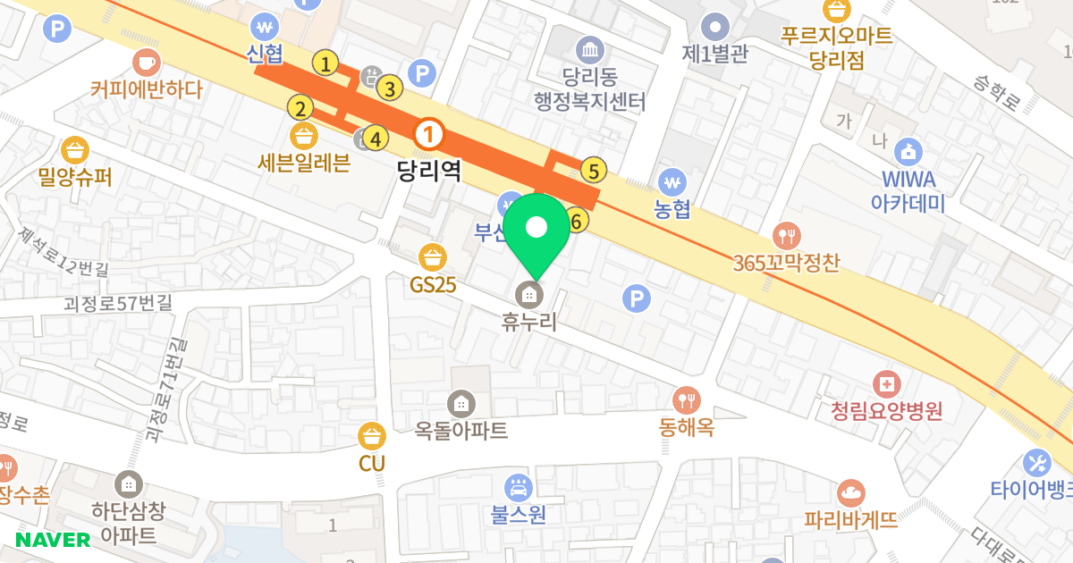 휴누리 위치 지도 - 부산광역시 사하구 제석로18번길 61-3