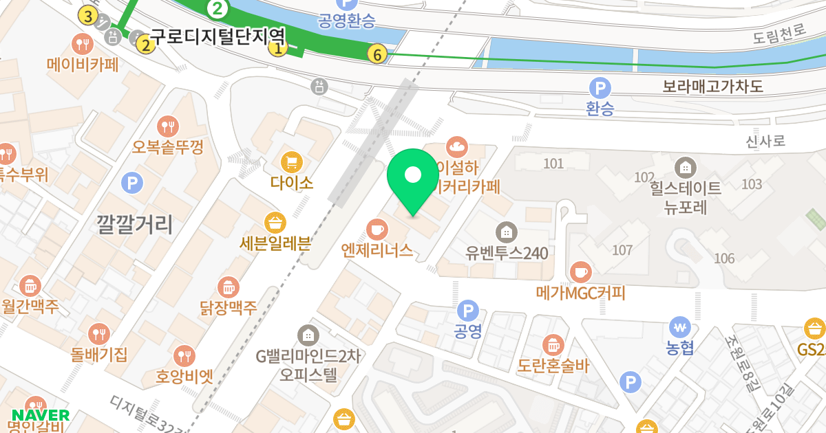 샤론 스퀘어 오피스텔 위치 지도 - 서울특별시 관악구 시흥대로 574-2