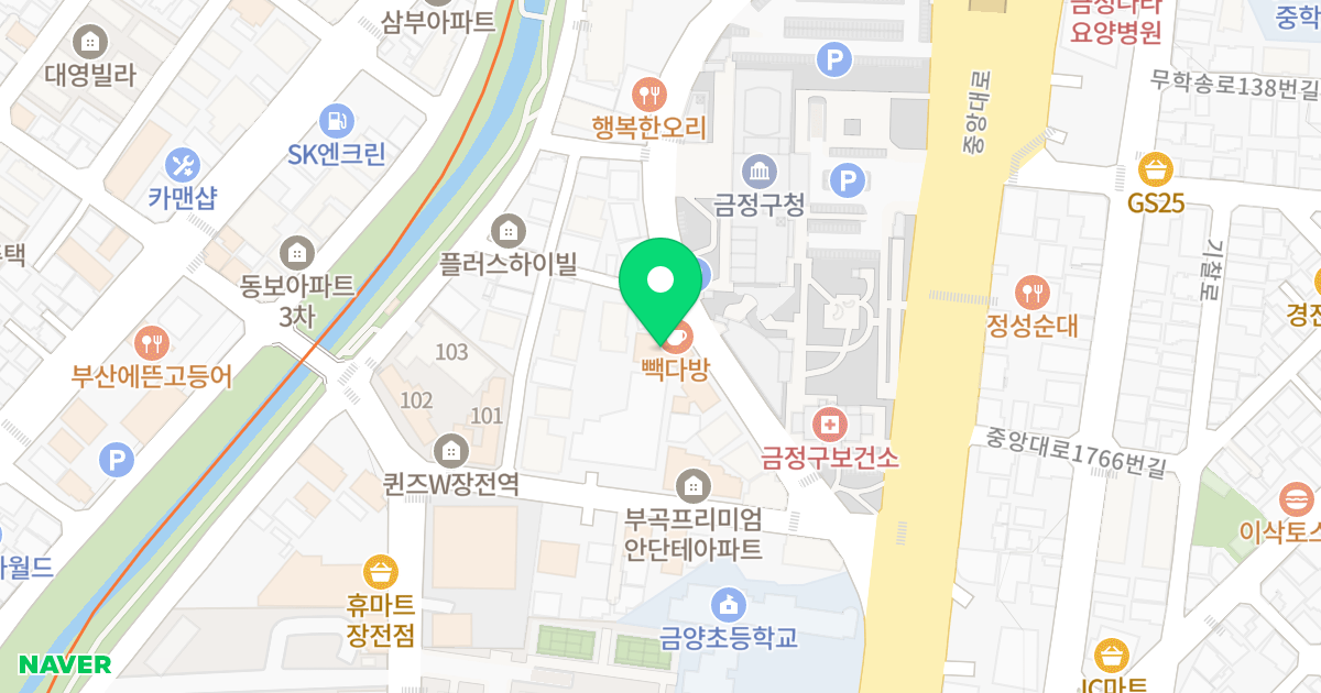 티아이더코어 위치 지도 - 부산광역시 금정구 중앙대로1793번길 58