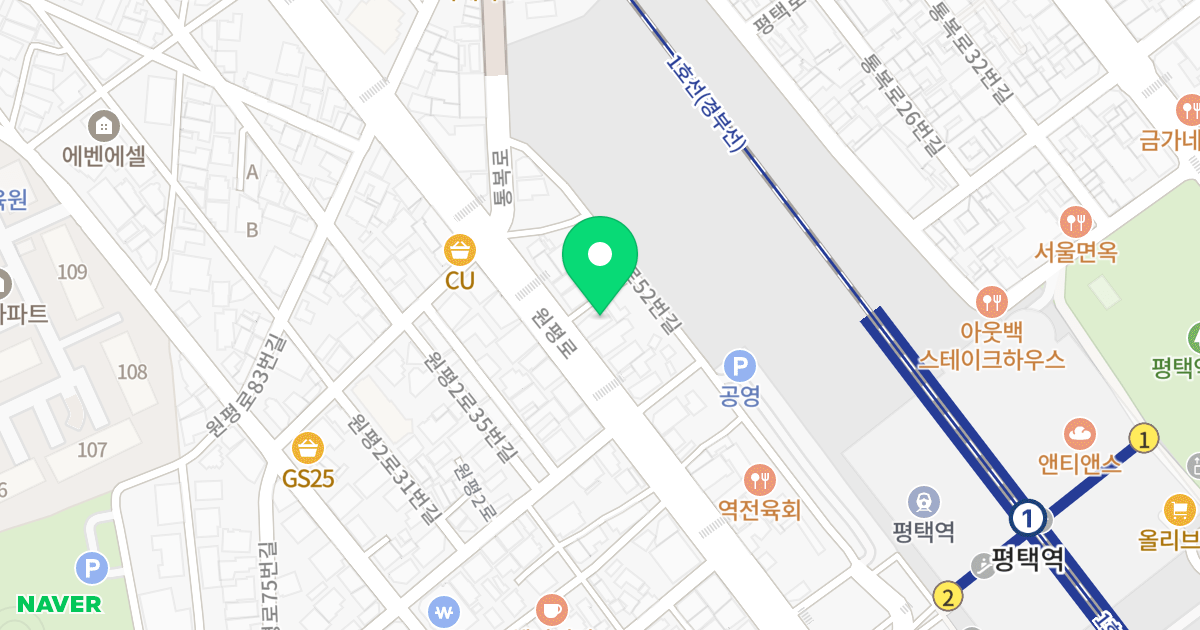 (185-10) 위치 지도 - 경기도 평택시 원평로 68-1