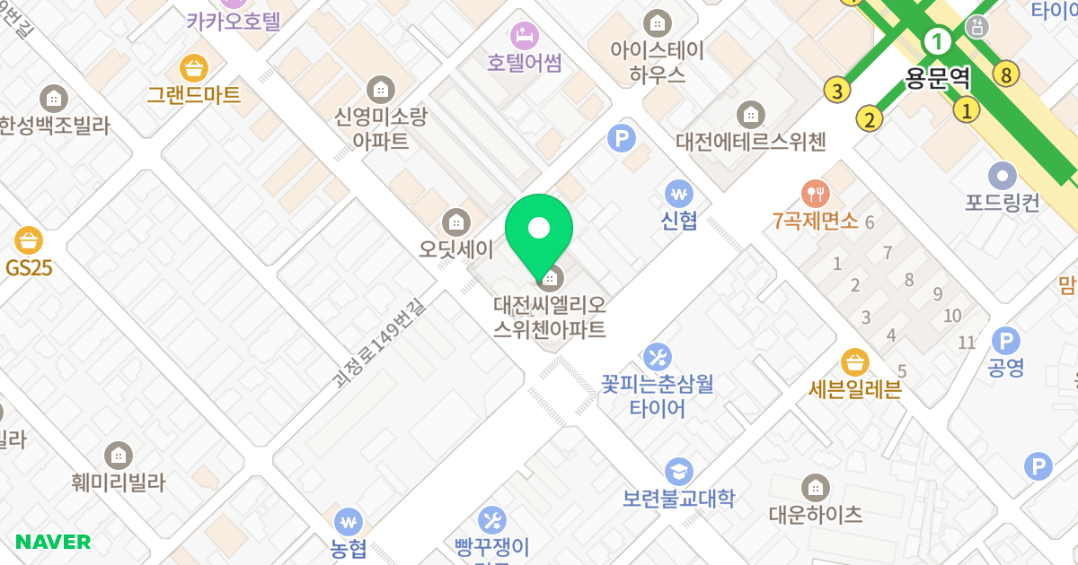 대전씨엘리오스위첸 위치 지도 - 대전광역시 서구 도산로 361