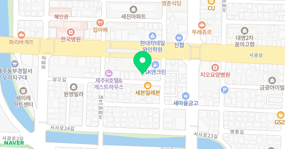 골든타워 1차 위치 지도 - 제주특별자치도 제주시 삼오길 21