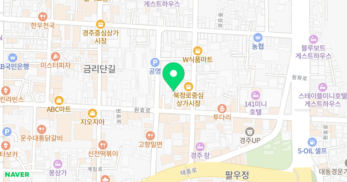 W-PARK 위치 지도 - 경상북도 경주시 원효로 127-4