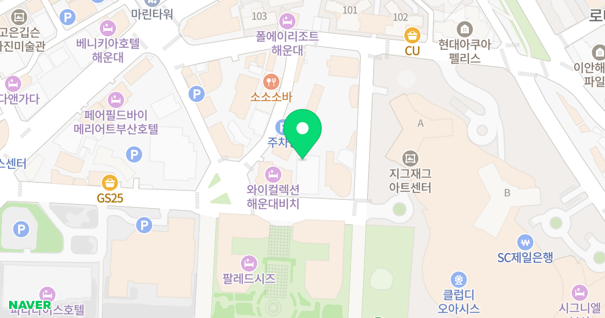 해운대푸르지오시티 위치 지도 - 부산광역시 해운대구 해운대해변로298번길 29