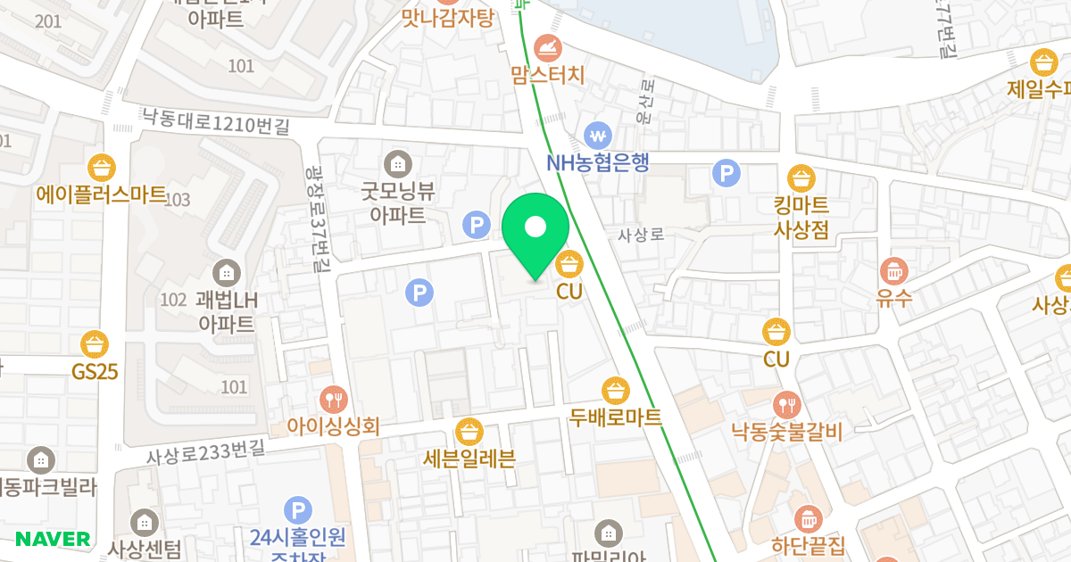 천아하늘정원 위치 지도 - 부산광역시 사상구 사상로243번길 7