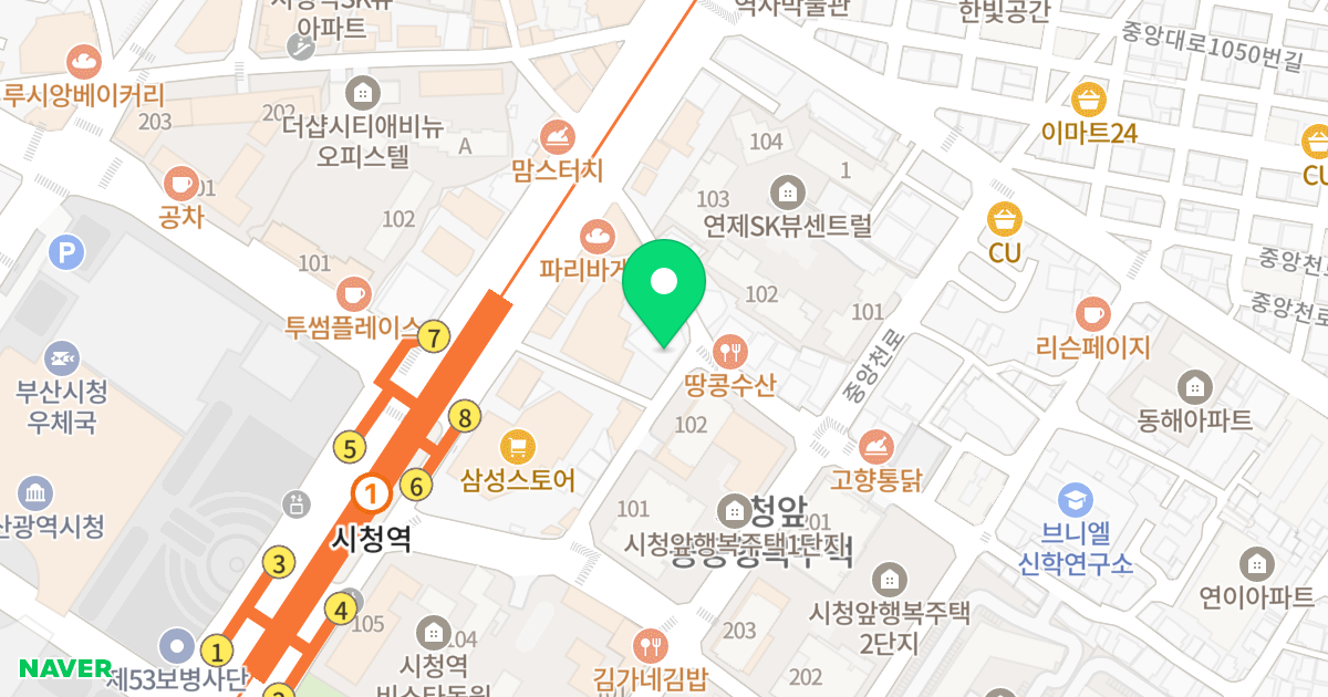 어반시티 위치 지도 - 부산광역시 연제구 중앙대로1038번길 16