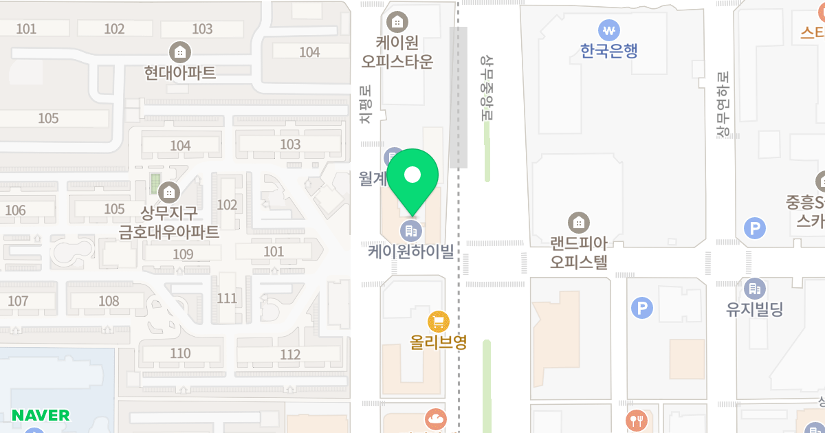 정연하이빌 위치 지도 - 광주광역시 서구 치평로 112