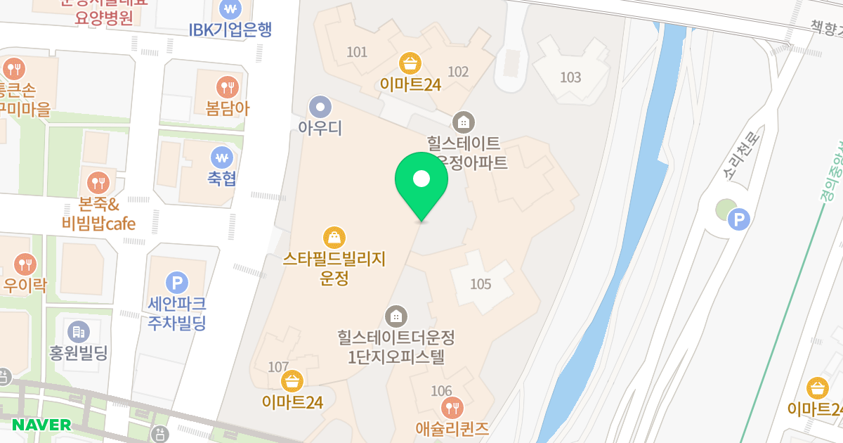 힐스테이트 더 운정 위치 지도 - 경기도 파주시 와석순환로515번길 70