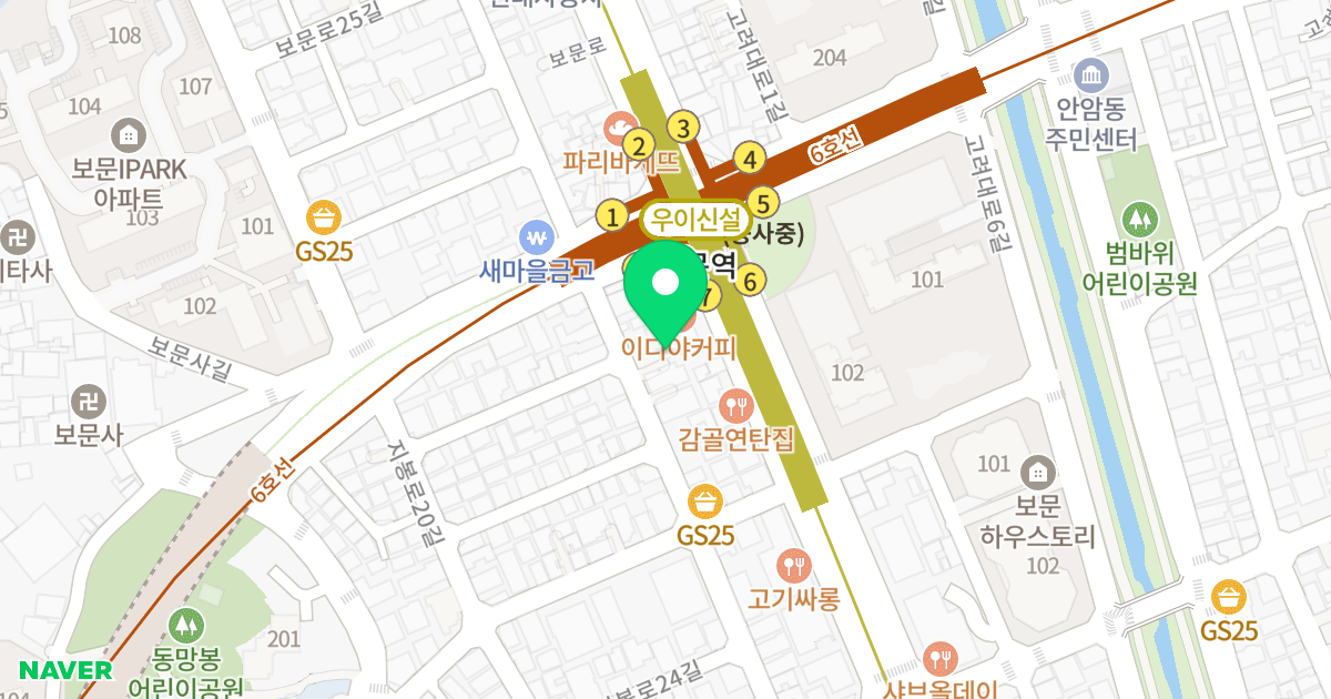 어반 프라임 보문 위치 지도 - 서울특별시 성북구 지봉로24길 7