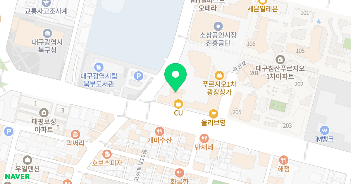 태왕아너스로뎀플러스 위치 지도 - 대구광역시 북구