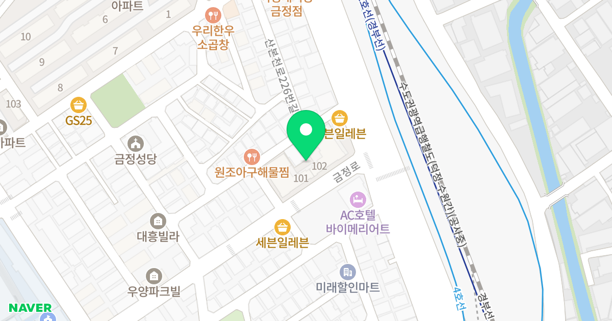 금정역 개성로니엘 위치 지도 - 경기도 군포시 금정로 2