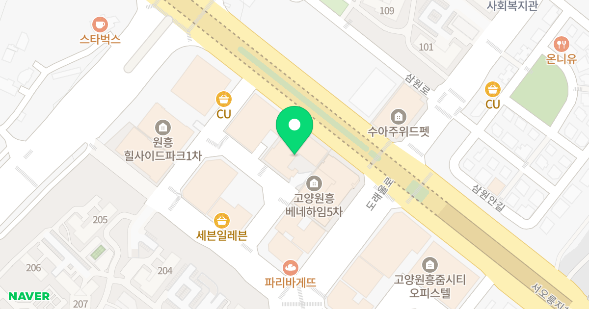 원흥힐사이드파크Ⅱ 오피스텔 위치 지도 - 경기도 고양시 덕양구 의장로 138