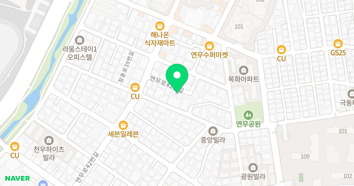 (215-15) 위치 지도 - 경기도 수원시 장안구 연무로42번길 44-12