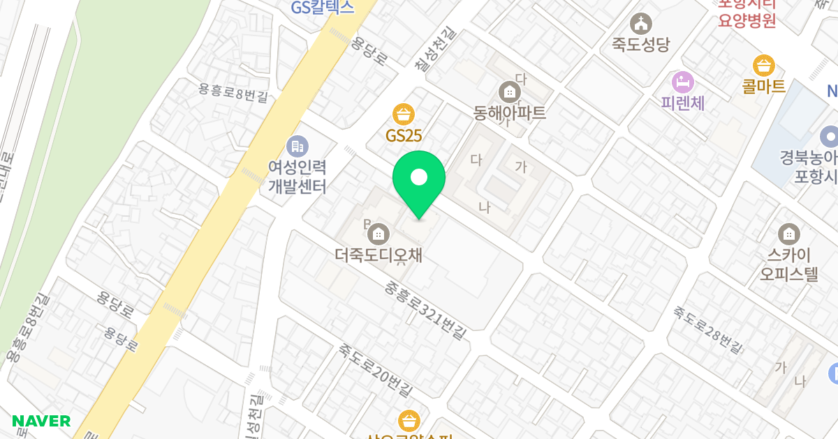폰토스캐슬 위치 지도 - 경상북도 포항시 북구 죽도로20번길 22-15
