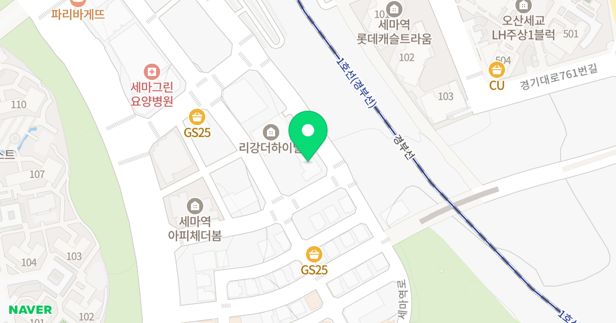 디아스트라 위치 지도 - 경기도 오산시 세마역로 65