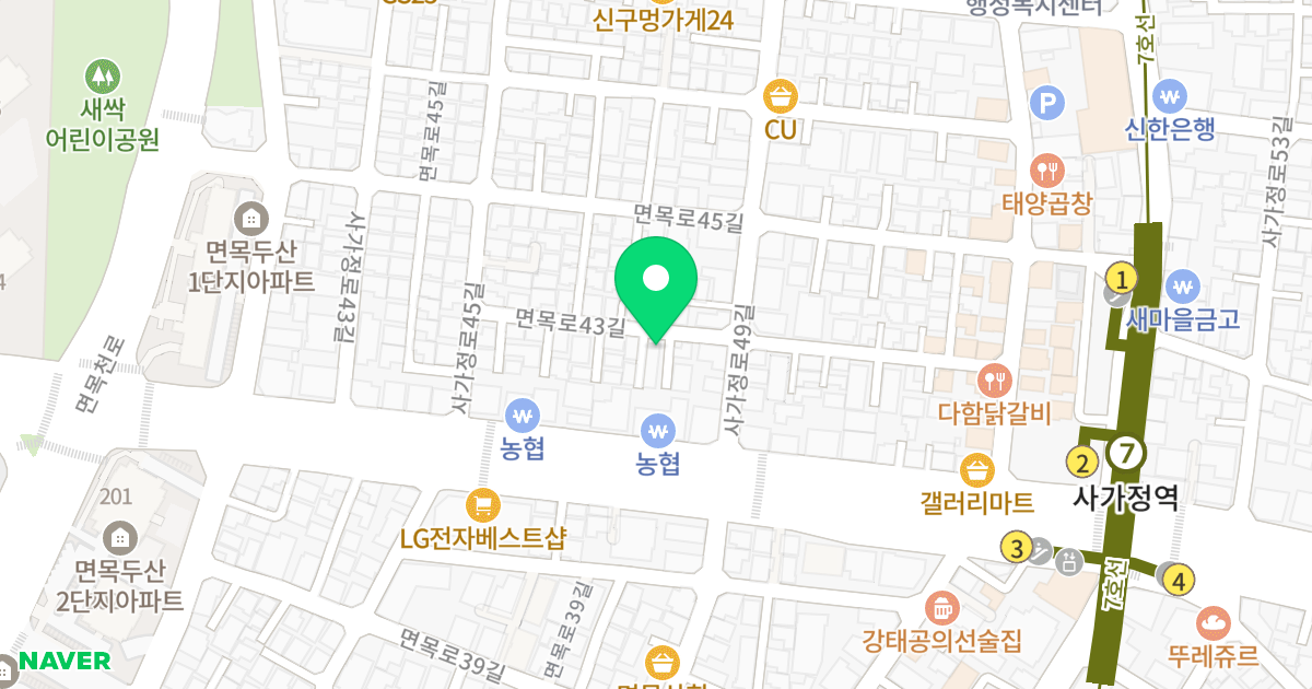 (605-26) 위치 지도 - 서울특별시 중랑구 면목로43길 31
