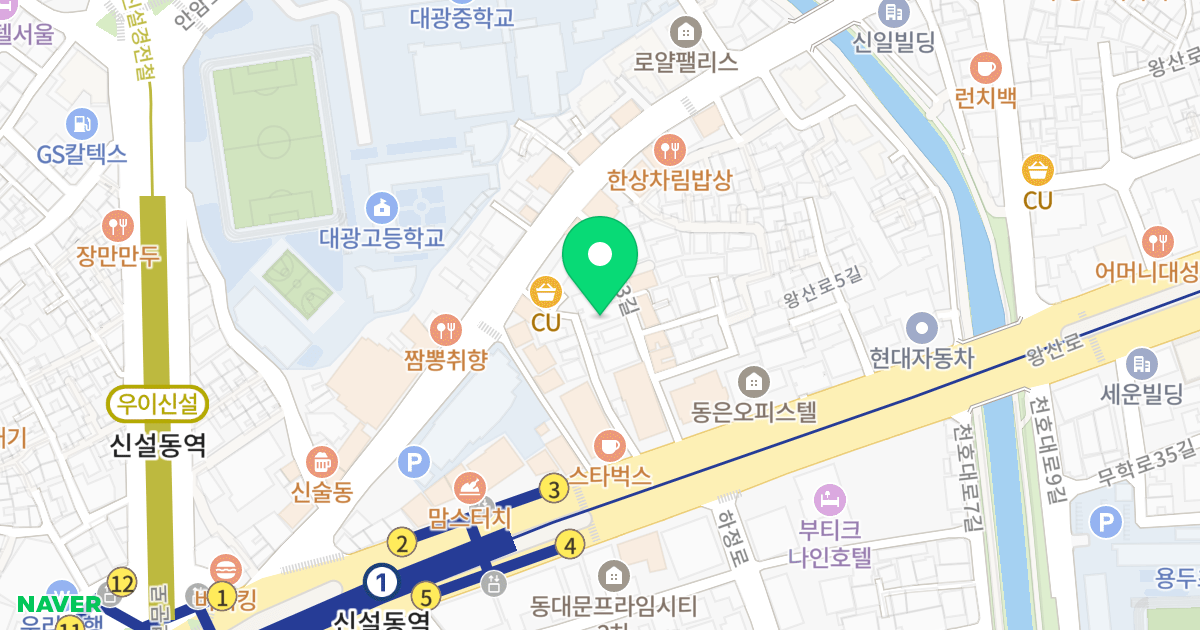 더 플레이스 위 동대문 위치 지도 - 서울특별시 동대문구 왕산로 21-16
