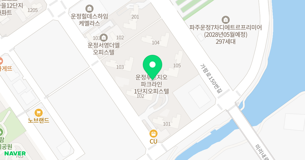 운정푸르지오파크라인 1단지 위치 지도 - 경기도 파주시 가람로134번길 91