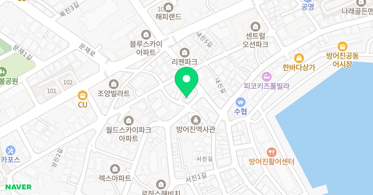 한솔원.투룸 위치 지도 - 울산광역시 동구 중진1길 23