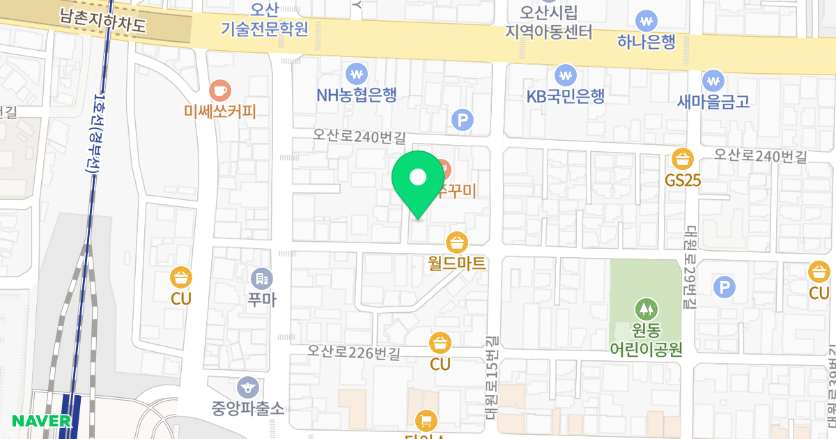 (877-22) 위치 지도 - 경기도 오산시 오산로232번길 9