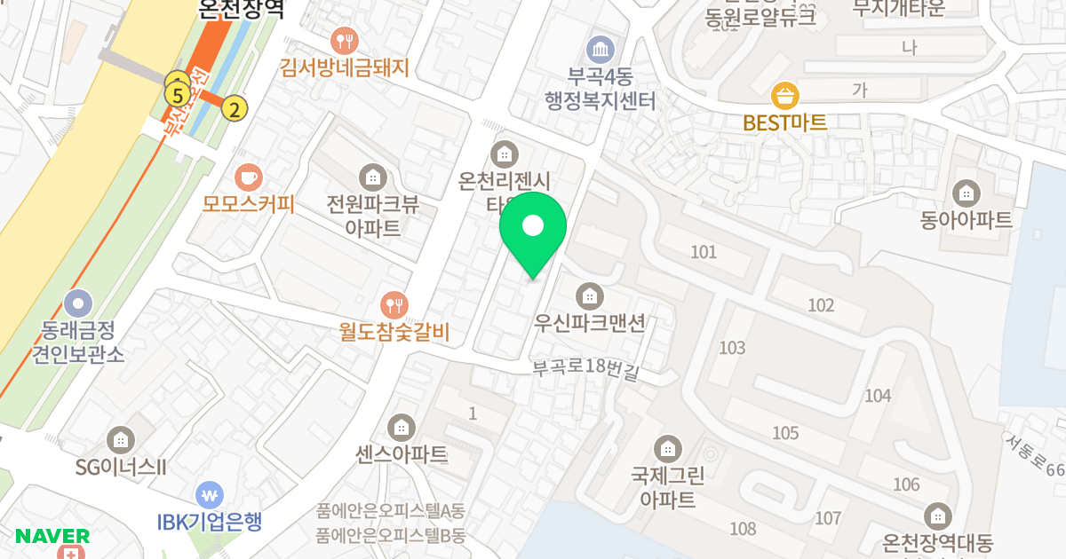 해성아름채 위치 지도 - 부산광역시 금정구 부곡로18번안길 7