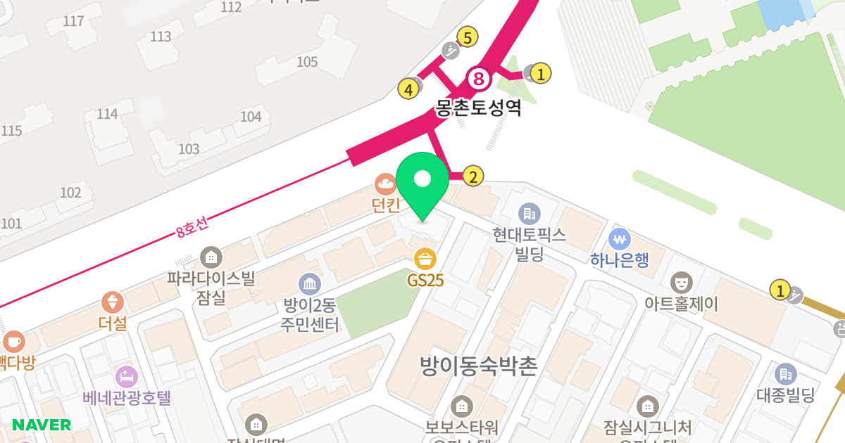 테라412 위치 지도 - 서울특별시 송파구 올림픽로34길 3-36