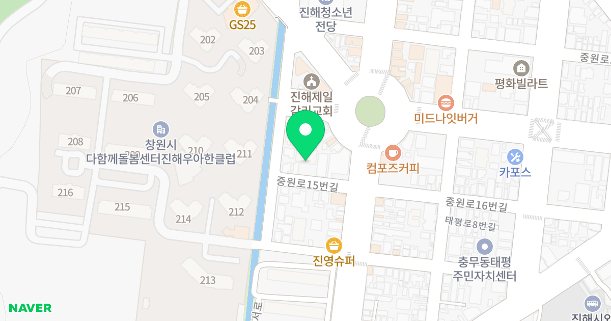 (1-1) 위치 지도 - 경상남도 창원시 진해구 중원로15번길 6